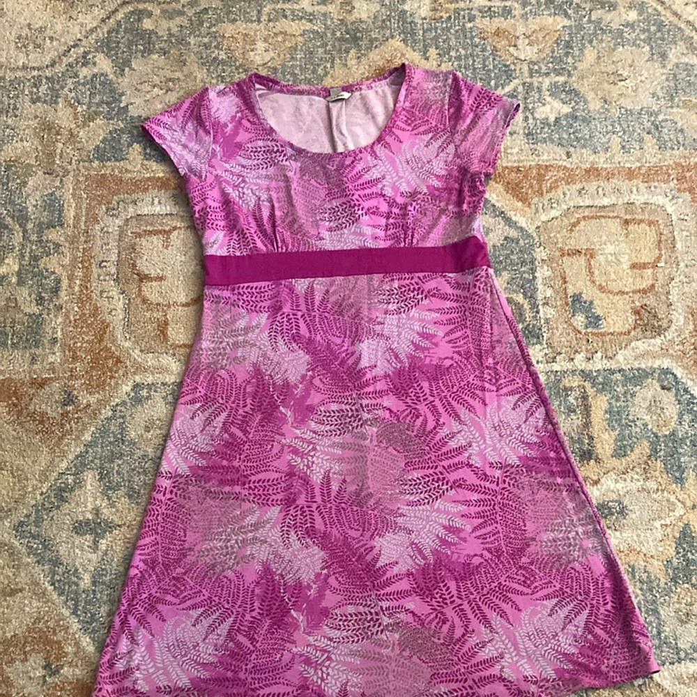 L.L. Bean Pink Flutter Sleeve A-Line Dress